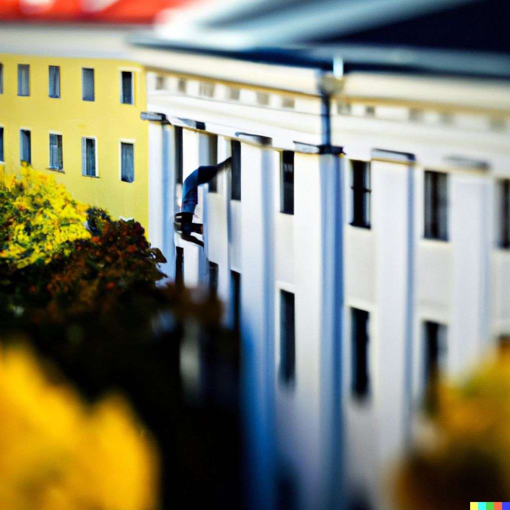 the discovery of gravity, photograph, extreme tilt shift